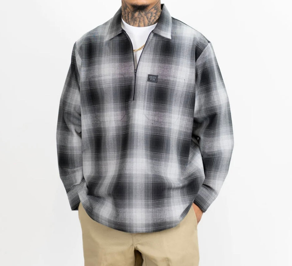 FB County Long Sleeve Checker Half  Zip Shirt