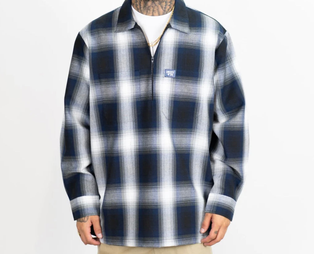 FB County Long Sleeve Checker Half  Zip Shirt