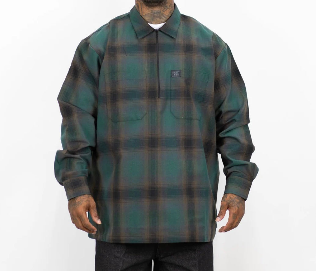 FB County Long Sleeve Checker Half  Zip Shirt