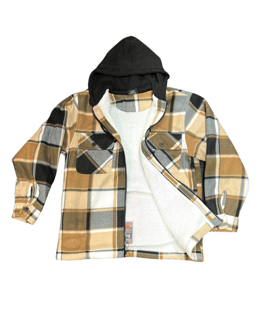 Men’s Flannel Zip Up Plush Hoodie