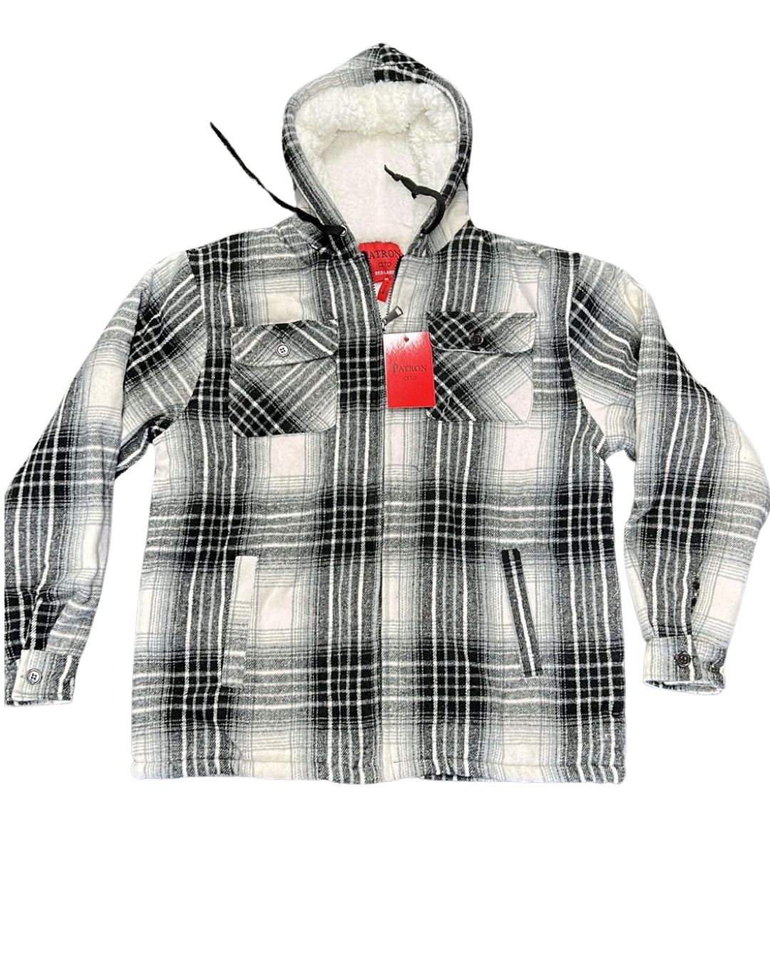 Men’s Flannel Zip Up Plush Hoodie